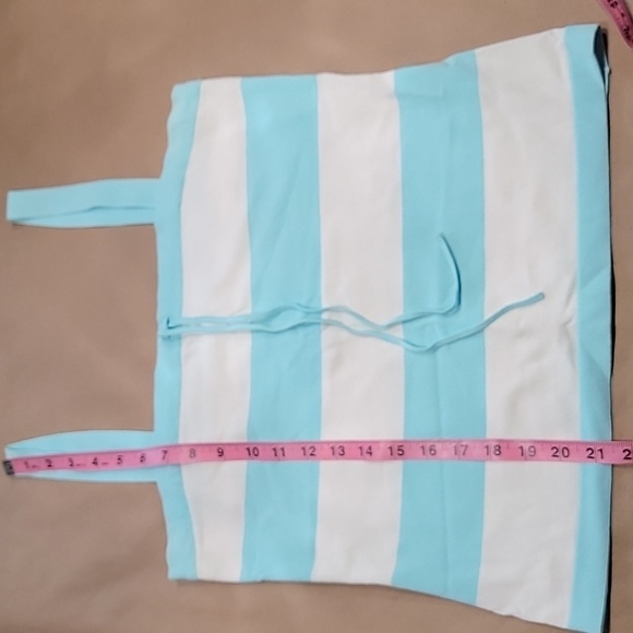 Banana Republic Sleeveless Light Blue and White Square Neck Top. EUC, Size L - Picture 6 of 9
